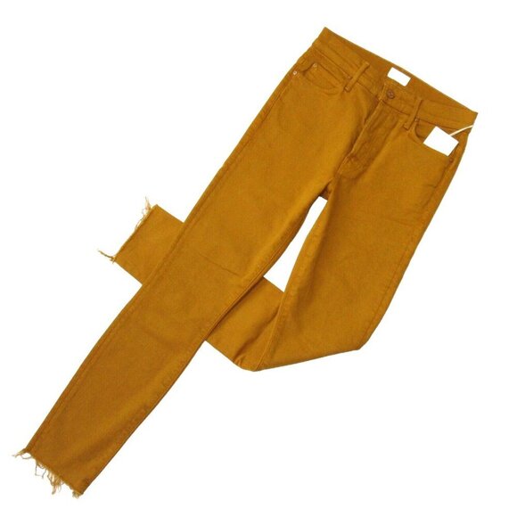 NWT Mother Stunner Ankle Fray in Buckthorn Play Date Stretch Skinny Jeans 25 - Picture 1 of 11